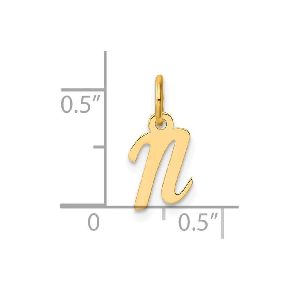 Kazi Luxury 14k Yellow Gold Small Script Letter N… - image 4